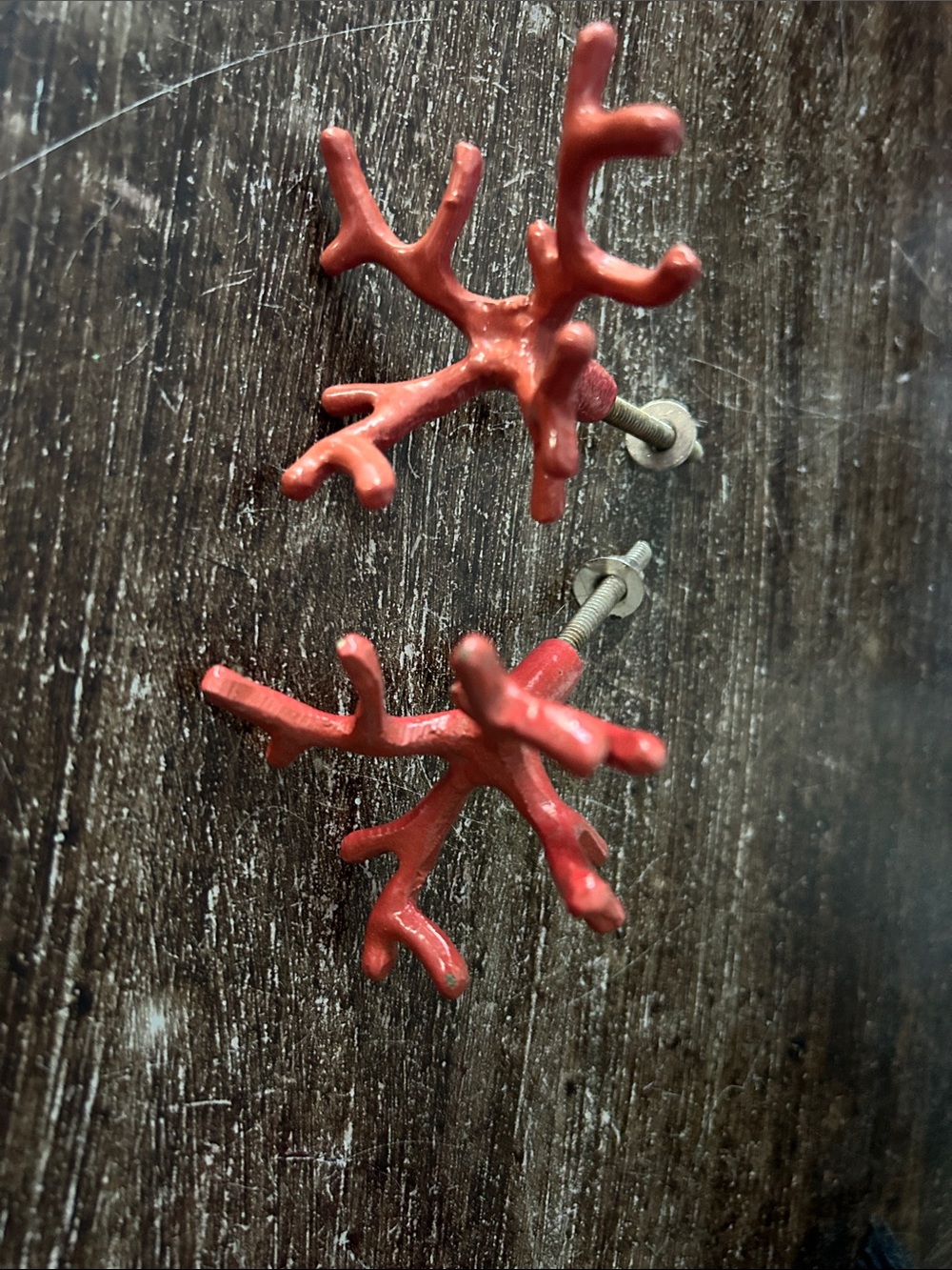 Coral-Shaped Red - drawer pulls